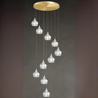 ZOWALA - Modern Living Room Clear Crystal Ball Cluster Pendant Light Image - 7