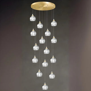 ZOWALA - Modern Living Room Clear Crystal Ball Cluster Pendant Light Image - 8
