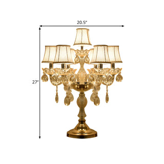 ZOWALA - Luxury 5-Light Gold Candelabra Crystal Table Lamp #size