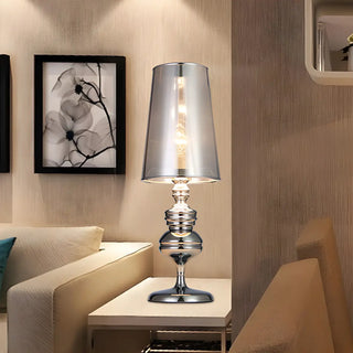 Luxury Barrel Shade Modern Metal Bedroom Table Lamp Zawala Image - 2