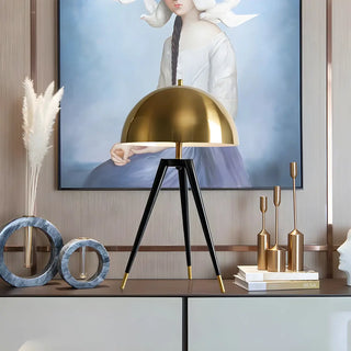 Bedroom Chic Luxury Gold Semi-Circle Tripod Table Lamp Zawala Image - 1