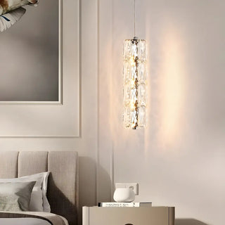 ZOWALA - Modern Luxury Clear Crystal Cylinder Bedroom Pendant Light Image - 1