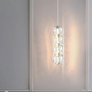 ZOWALA - Modern Luxury Clear Crystal Cylinder Bedroom Pendant Light Image - 4