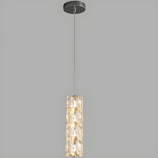 ZOWALA - Modern Luxury Clear Crystal Cylinder Bedroom Pendant Light Image - 5