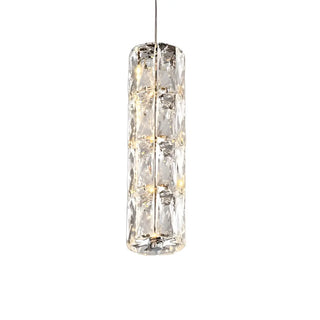 ZOWALA - Modern Luxury Clear Crystal Cylinder Bedroom Pendant Light Image - 8