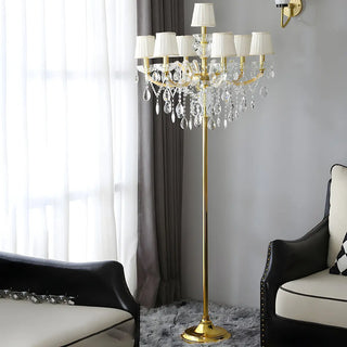 Luxury Candle Gold Crystal Chandelier Floor Lamp Zawala Image - 4