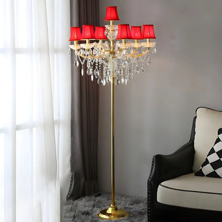 Luxury Candle Gold Crystal Chandelier Floor Lamp Zawala Image - 5
