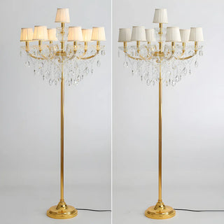 Luxury Candle Gold Crystal Chandelier Floor Lamp Zawala Image - 6