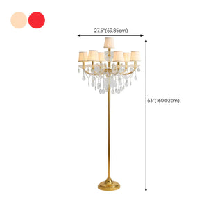 Luxury Candle Gold Crystal Chandelier Floor Lamp Zawala #size