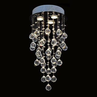 Teardrop Luxury Crystal Flush Mount Light Dining Room Zawala Image - 12