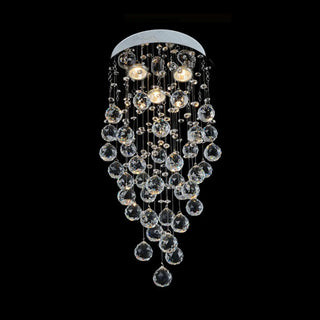 Teardrop Luxury Crystal Flush Mount Light Dining Room Zawala Image - 13