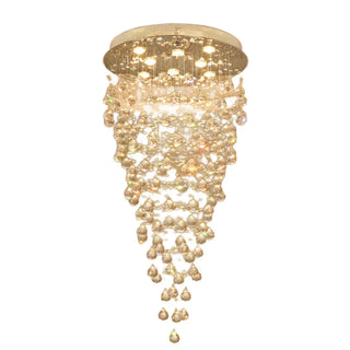 Teardrop Luxury Crystal Flush Mount Light Dining Room Zawala Image - 14