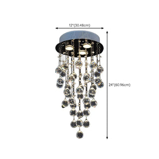 Teardrop Luxury Crystal Flush Mount Light Dining Room Zawala #size