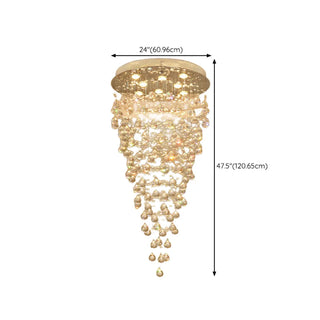 Teardrop Luxury Crystal Flush Mount Light Dining Room Zawala Image - 16