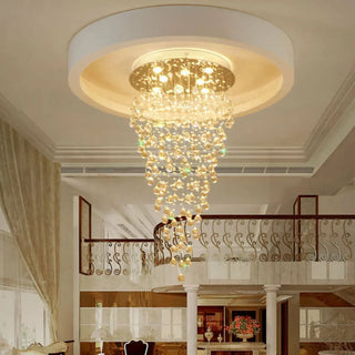 Teardrop Luxury Crystal Flush Mount Light Dining Room Zawala Image - 2