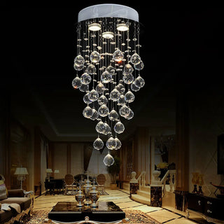 Teardrop Luxury Crystal Flush Mount Light Dining Room Zawala Image - 3
