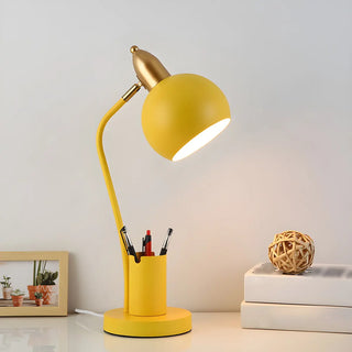 Simple Bowl Shade Metal Table Lamp with Pen Holder Zawala Image - 10