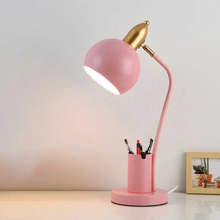 Simple Bowl Shade Metal Table Lamp with Pen Holder Zawala Image - 11