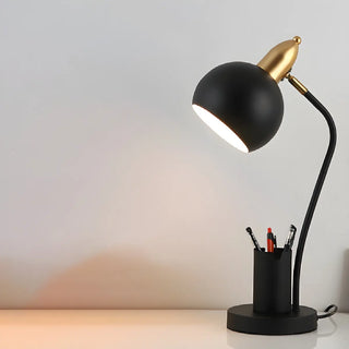 Simple Bowl Shade Metal Table Lamp with Pen Holder Zawala Image - 13