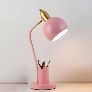 Simple Bowl Shade Metal Table Lamp with Pen Holder Zawala Image - 14