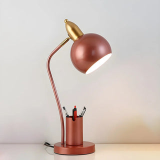 Simple Bowl Shade Metal Table Lamp with Pen Holder Zawala Image - 15