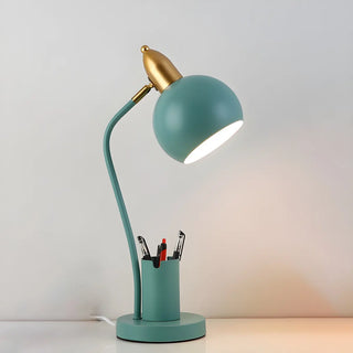 Simple Bowl Shade Metal Table Lamp with Pen Holder Zawala Image - 16