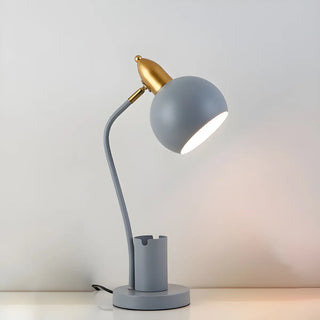 Simple Bowl Shade Metal Table Lamp with Pen Holder Zawala Image - 3