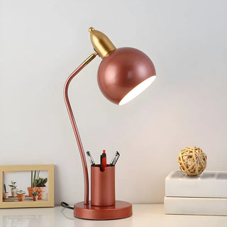 Simple Bowl Shade Metal Table Lamp with Pen Holder Zawala Image - 5