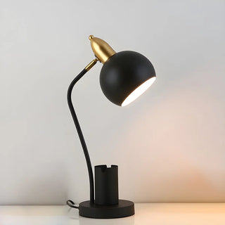 Simple Bowl Shade Metal Table Lamp with Pen Holder Zawala Image - 6