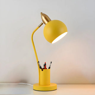 Simple Bowl Shade Metal Table Lamp with Pen Holder Zawala Image - 7