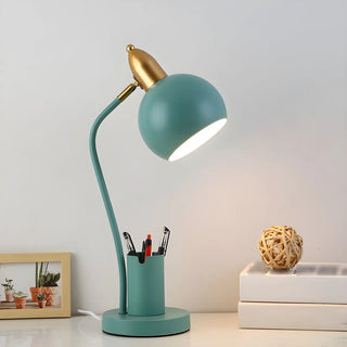 Simple Bowl Shade Metal Table Lamp with Pen Holder Zawala Image - 8