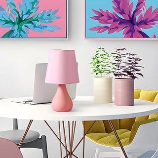 Stylish Macaron Cone Shape Fabric  Bedroom Table Lamp Zawala Image - 1