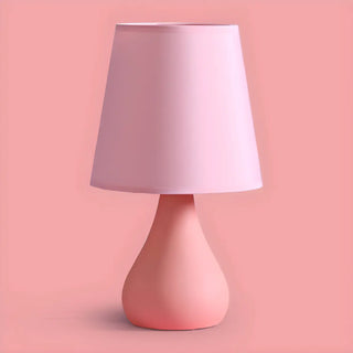 Stylish Macaron Cone Shape Fabric  Bedroom Table Lamp Zawala Image - 11
