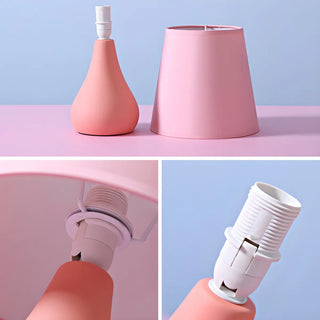 Stylish Macaron Cone Shape Fabric  Bedroom Table Lamp Zawala Image - 16