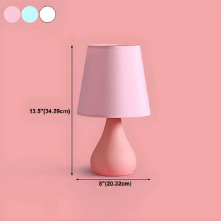 Stylish Macaron Cone Shape Fabric  Bedroom Table Lamp Zawala #size