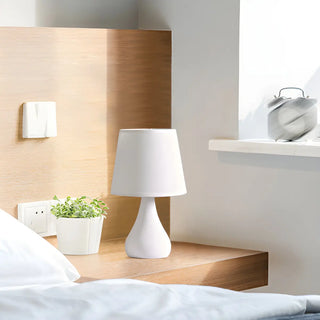 Stylish Macaron Cone Shape Fabric  Bedroom Table Lamp Zawala Image - 2