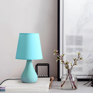 Stylish Macaron Cone Shape Fabric  Bedroom Table Lamp Zawala Image - 3
