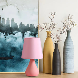 Stylish Macaron Cone Shape Fabric  Bedroom Table Lamp Zawala Image - 5