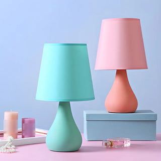 Stylish Macaron Cone Shape Fabric  Bedroom Table Lamp Zawala Image - 6