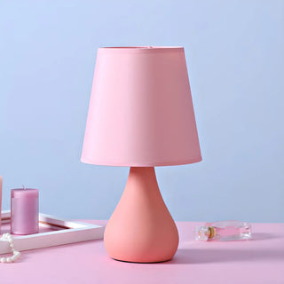 Stylish Macaron Cone Shape Fabric  Bedroom Table Lamp Zawala Image - 8