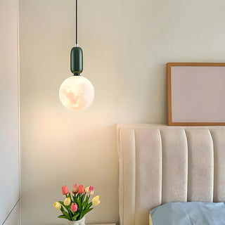 ZOWALA - Modern White Globe Bedroom Adjustable Height Pendant Light Image - 1