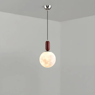 ZOWALA - Modern White Globe Bedroom Adjustable Height Pendant Light Image - 10