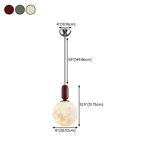 ZOWALA - Modern White Globe Bedroom Adjustable Height Pendant Light Image - 16
