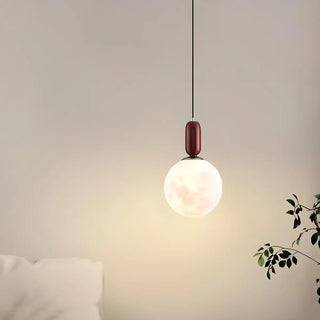 ZOWALA - Modern White Globe Bedroom Adjustable Height Pendant Light Image - 5