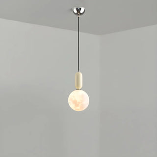 ZOWALA - Modern White Globe Bedroom Adjustable Height Pendant Light Image - 6