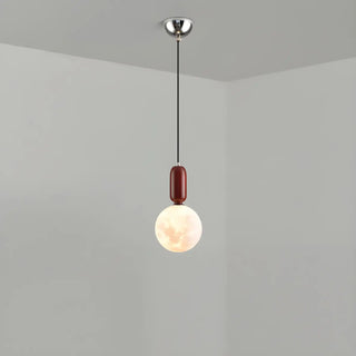 ZOWALA - Modern White Globe Bedroom Adjustable Height Pendant Light Image - 7