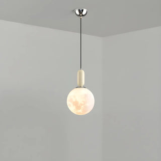 ZOWALA - Modern White Globe Bedroom Adjustable Height Pendant Light Image - 9