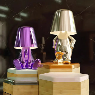 Creative Macaron Metal Man LED Bedroom Table Lamp Zawala Image - 3
