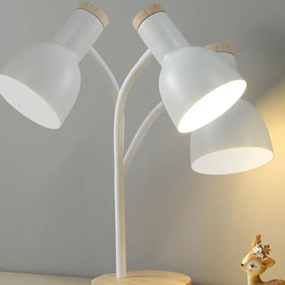 Bedroom Pink Metal Bell Shade Wood Base Table Lamp Zawala Image - 10
