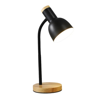 Bedroom Pink Metal Bell Shade Wood Base Table Lamp Zawala Image - 15